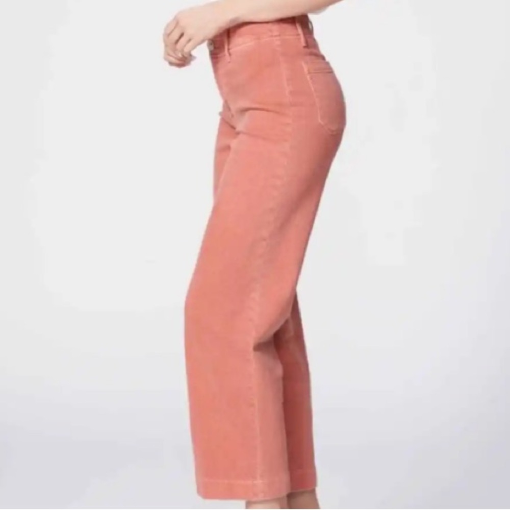 PAIGE Nellie Culotte High Rise Wide Leg Pants great Coral Color Denim Jeans 25